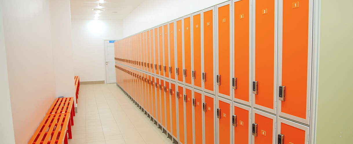 Lockers made of ACP for changing rooms 